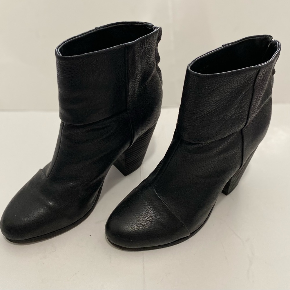 Rag&Bone Newburry Italian Black Leather Ankle Boots Size 40 - Picture 6 of 15